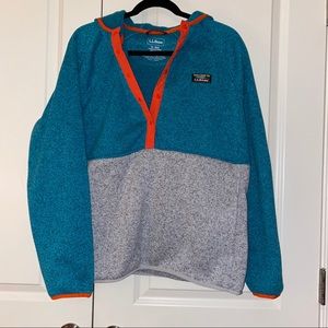 L.L.Bean color block pull over fleece